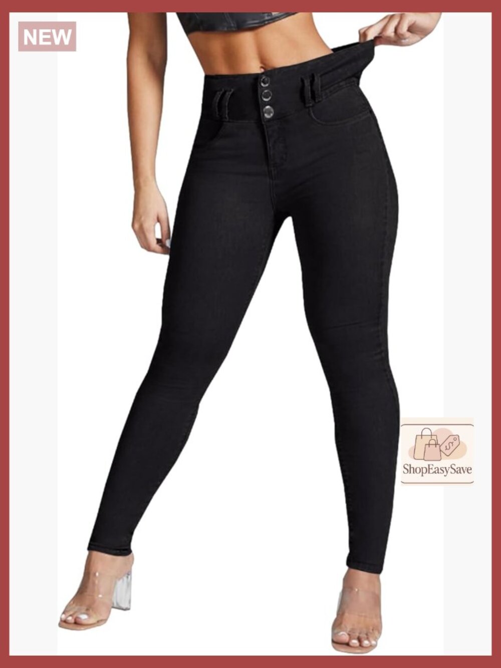 High Waist Skinny Stretch Jeans Shaping Butt Lifting Denim Pants